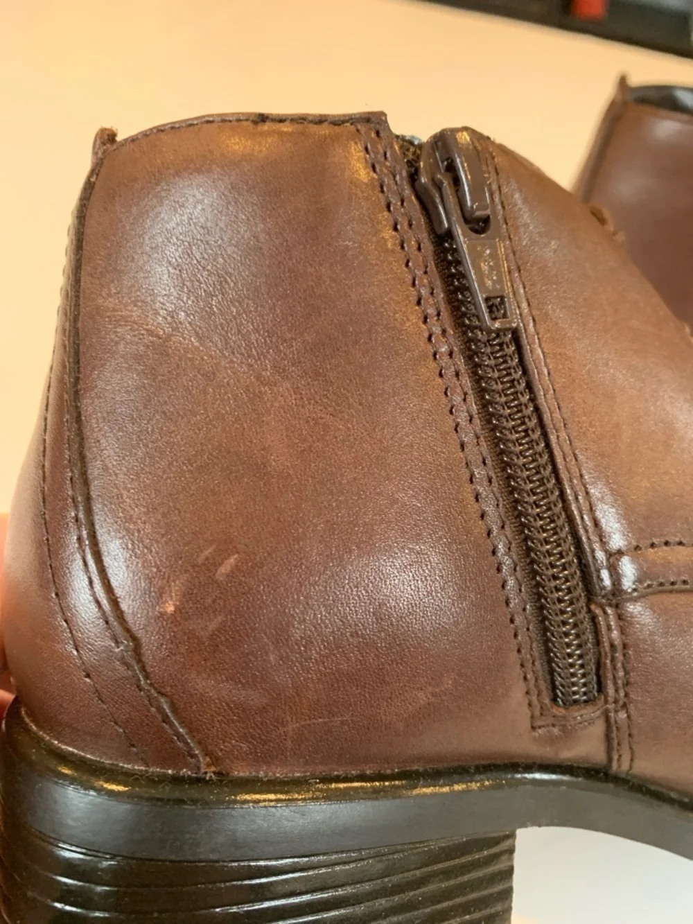 Liz Baker Women’s Size 8 Brown Leather Ankle Boots with Button and Side Zipper